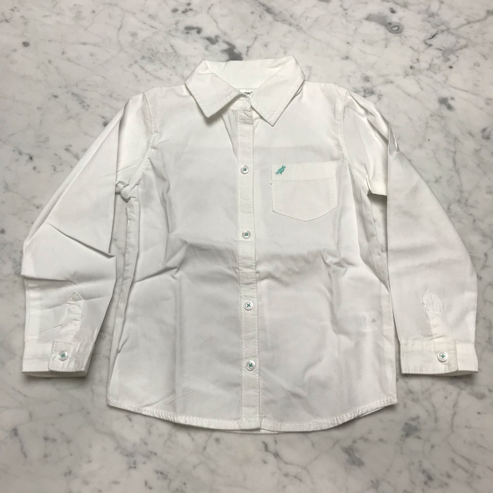 Carter's White Oxford Long Sleeve Button Down